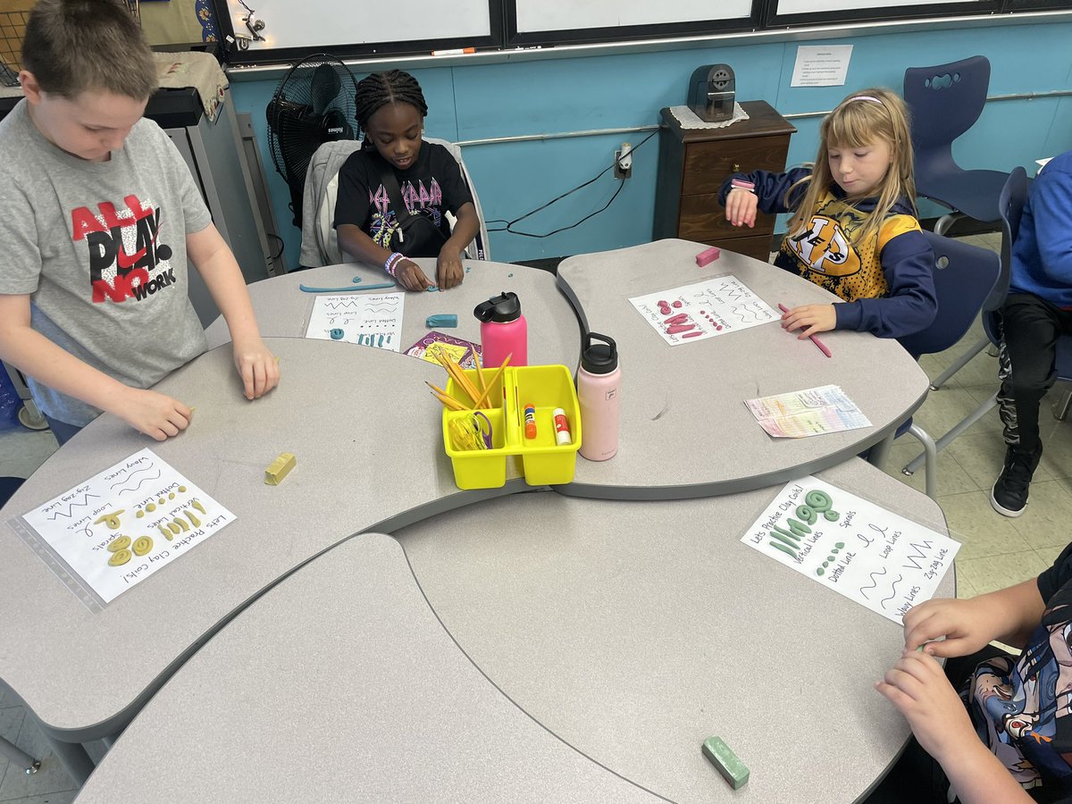 KSmith_ArtEd's tweet photo. Grade 4 practicing clay coils before they start their clay projects next week! @GreystoneEsRI @jenquattrucci https://t.co/zoOUj0Ox64