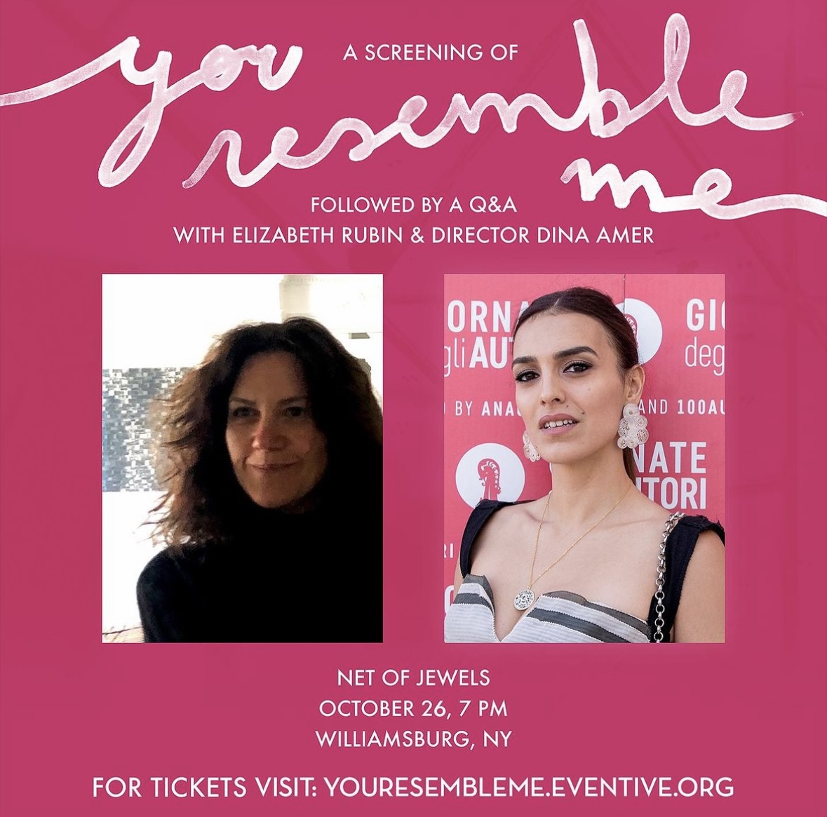 NYC! Catch this upcoming screening of YOU RESEMBLE ME on October 26th. Award winning journalist Elizabeth Rubin will be joining Director Dina Amer for a Q&A following the screening. Don't miss it! #YouResembleMe 

Tickets: youresembleme.eventive.org/schedule