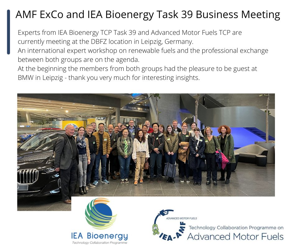 Thanks to @DBFZ_de and the entire team for hosting the AMF ExCo and <a href="/IEABioenergy/">IEA Bioenergy</a> Task 39 Business Meeting in Leipzig, Germany.
#renewables #Fuel #Transportation #Sustainability
