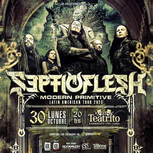 🔥 <a href="/septicfleshband/">SEPTICFLESH</a> llega a El <a href="/TeatritoOficial/">El Teatrito 🎭</a> 🎭 donde estará presentando su mas reciente álbum "Modern Primitive" y los mejores temas de su carrera para el 30 de octubre.

Las entradas están volando, y las podes obtener por sistema Passline.
passline.com/eventos/septic…