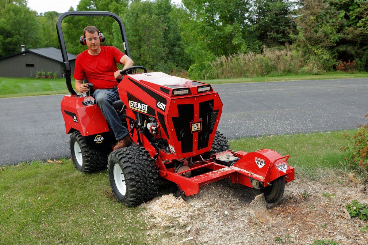 SteinerTurf's tweet photo. Drop a π³ if our stump grinder attachment came in handy for you this season π #Steiner450 #SteinerTurf #SteinerTractor #StumpGrinder https://t.co/67TvmUsKe4