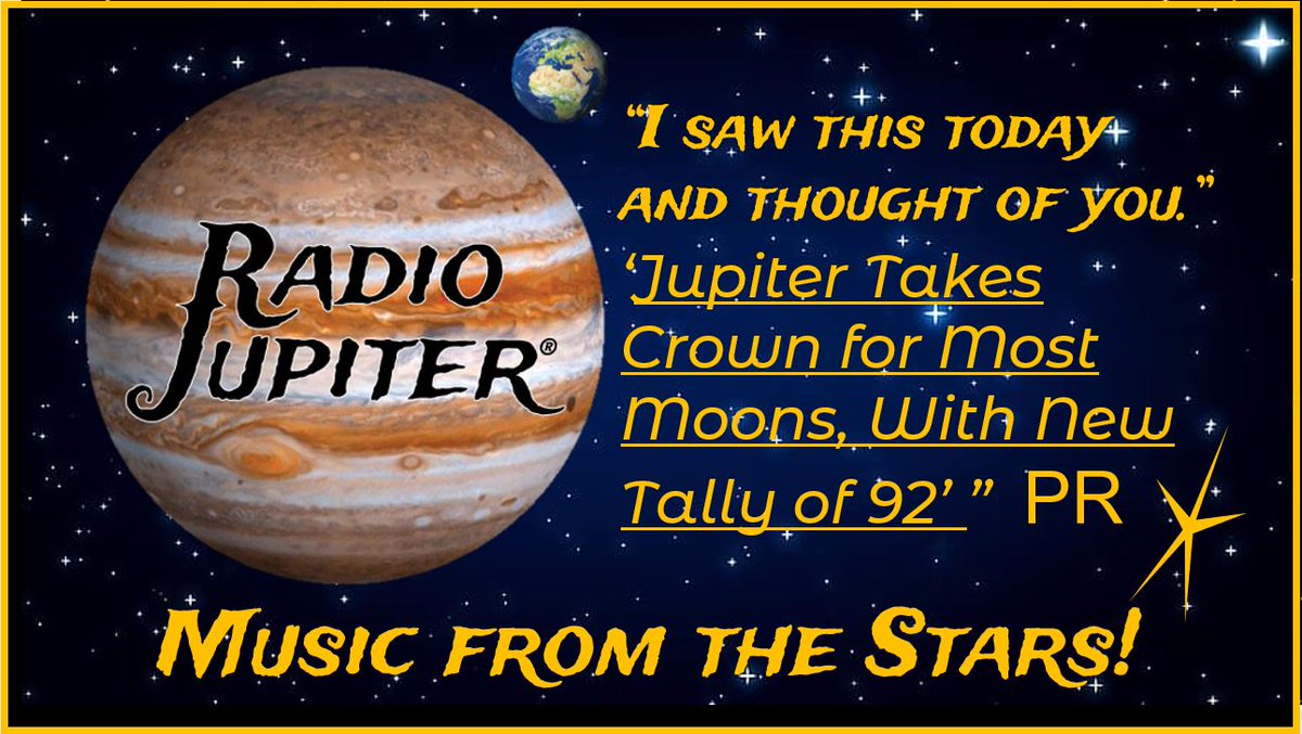 TheRadioJupiter's tweet photo. There's fascinating discoveries all the time in the #galaxy.
Closer to #home, #discover #RadioJupiter! A great #poprock #internet #radio station playing the #music from the #stars. It's super easy to find this quality #digital stereo station. Search #Google for ways to #listennow https://t.co/PlCDpbbrKL
