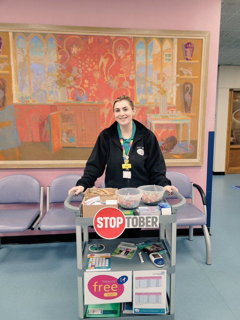 It's not too late to stop smoking for #Stoptober 💪 Come &amp; say hello to Debi &amp; Zoë at GRH <a href="/gloshospitals/">Gloucestershire Hospitals NHS Foundation Trust</a> to grab some goodies &amp; useful information for patients, staff &amp; visitors!  #tacklingtobaccodependency