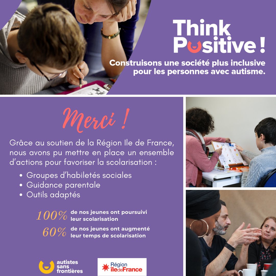 Merci  à la Région Ile de France pour son soutien et sa confiance qui ont  permis aux personnes autistes et à leurs aidants familiaux de continuer à  avancer !
<a href="/iledefrance/">Région Île-de-France</a>