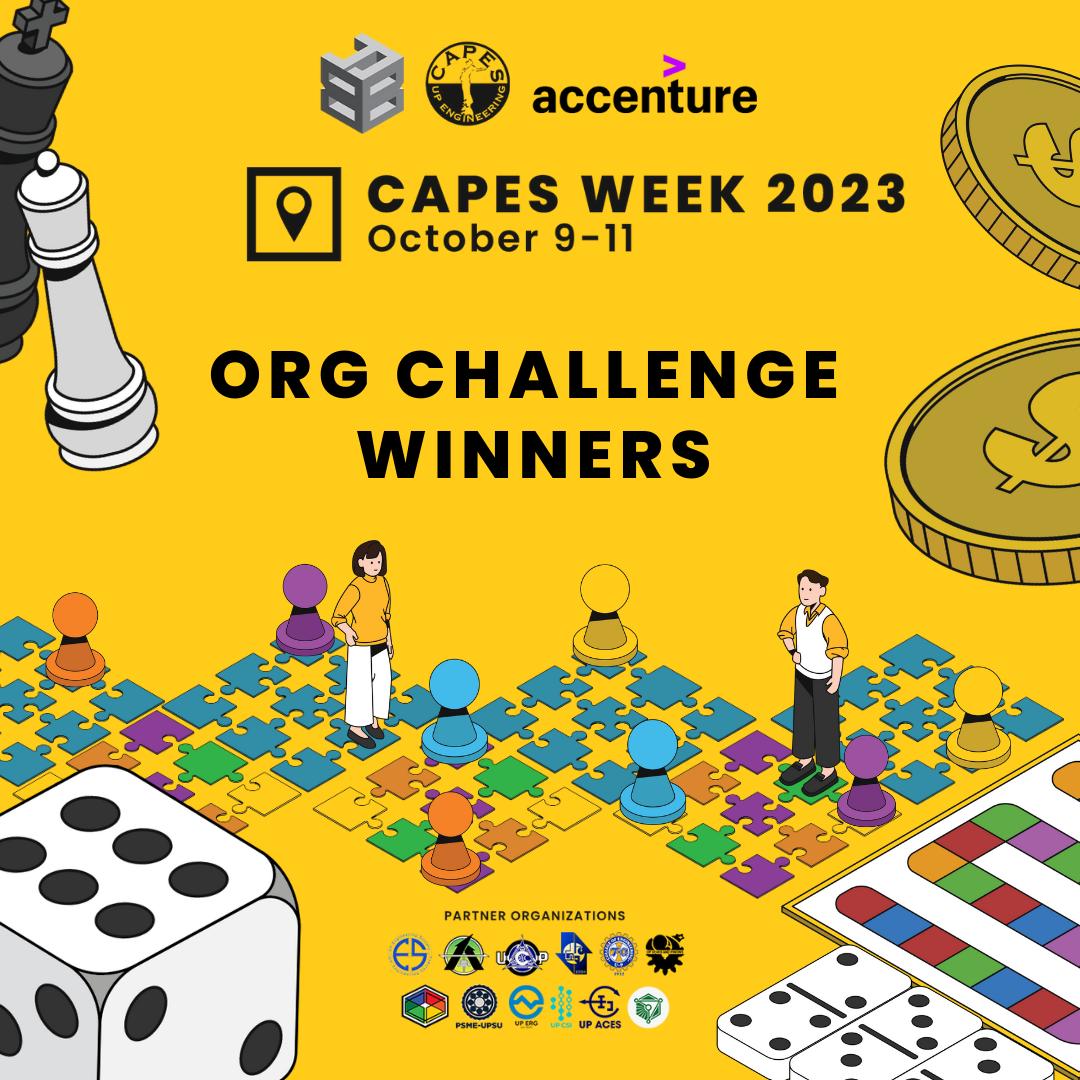 UPCAPES's tweet image. Our best partners are here! 

Congratulations to the winners of our Org Challenge!

Once again, thank you to those who joined CAPES Week 2023. See you again in our next events as we continue our campaign, #BuildYourBase!

#UPCAPES
#CAPESWeek2023
#CAPESat31