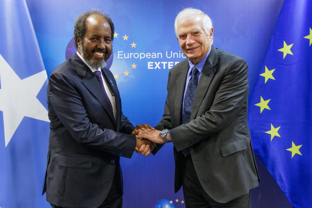Josep Borrell Fontelles (@josepborrellf) on Twitter photo Very happy to receive President <a href="/HassanSMohamud/">Hassan Sheikh Mohamud</a> one year after my visit to #Somalia. Somalia is on the right track and further progress need to be consolidated. A post-2024 security plan should be presented soon to guarantee even stronger support from partners. <a href="/TheVillaSomalia/">Villa Somalia</a> Very happy to receive President <a href="/HassanSMohamud/">Hassan Sheikh Mohamud</a> one year after my visit to #Somalia. Somalia is on the right track and further progress need to be consolidated. A post-2024 security plan should be presented soon to guarantee even stronger support from partners. <a href="/TheVillaSomalia/">Villa Somalia</a>