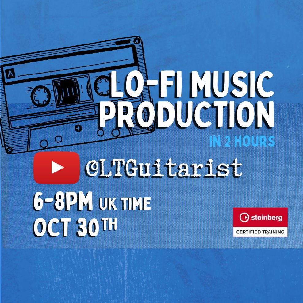 LTGuitarist's tweet photo. Crunchy, vibey #LoFi music production stream next Monday, 6-8pm UK time.
Be there ๐ผ๐น๐
.
#Cubase #vibes #steinbergcertifiedtrainer #learnmusicproduction https://t.co/TLYtpGF5ft