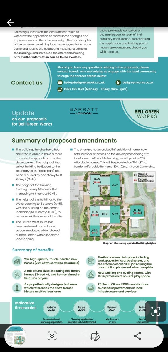 Bell Green: Barratt Homes are back! Revised scheme for the #gasholders site to discuss BG Neighbourhood Forum meeting this Sat 28th October at 11am, #Sydenham Library.  Please also take our transport survey at 
forms.gle/NbLmrTFZk6ZqTa… 
#Bellingham #PerryVale #SE6 #SE26 #SE23