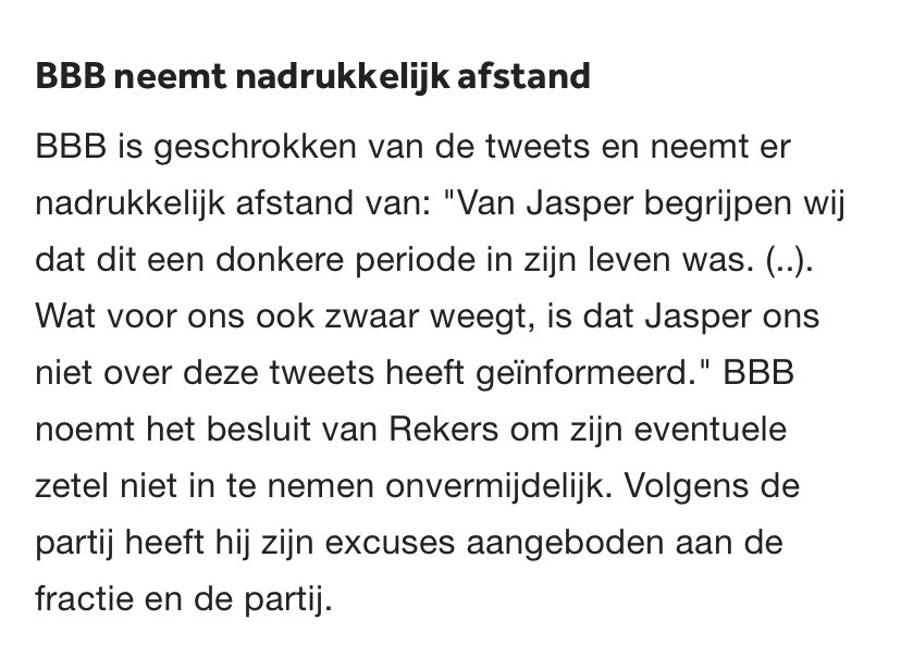 VanDerLubben's tweet photo. Jasper Rekers verstuurde nazi-tweets (eerste orde probleem), maar @BoerBurgerB reageert op het tweede orde probleem: Jasper vertelde dit nooit aan de partij. Daarmee suggereert BBB dat niet de nazi-tweets verwerpelijk zijn, maar het verzwijgen daarvan #wrang https://t.co/8lPvg1lhla