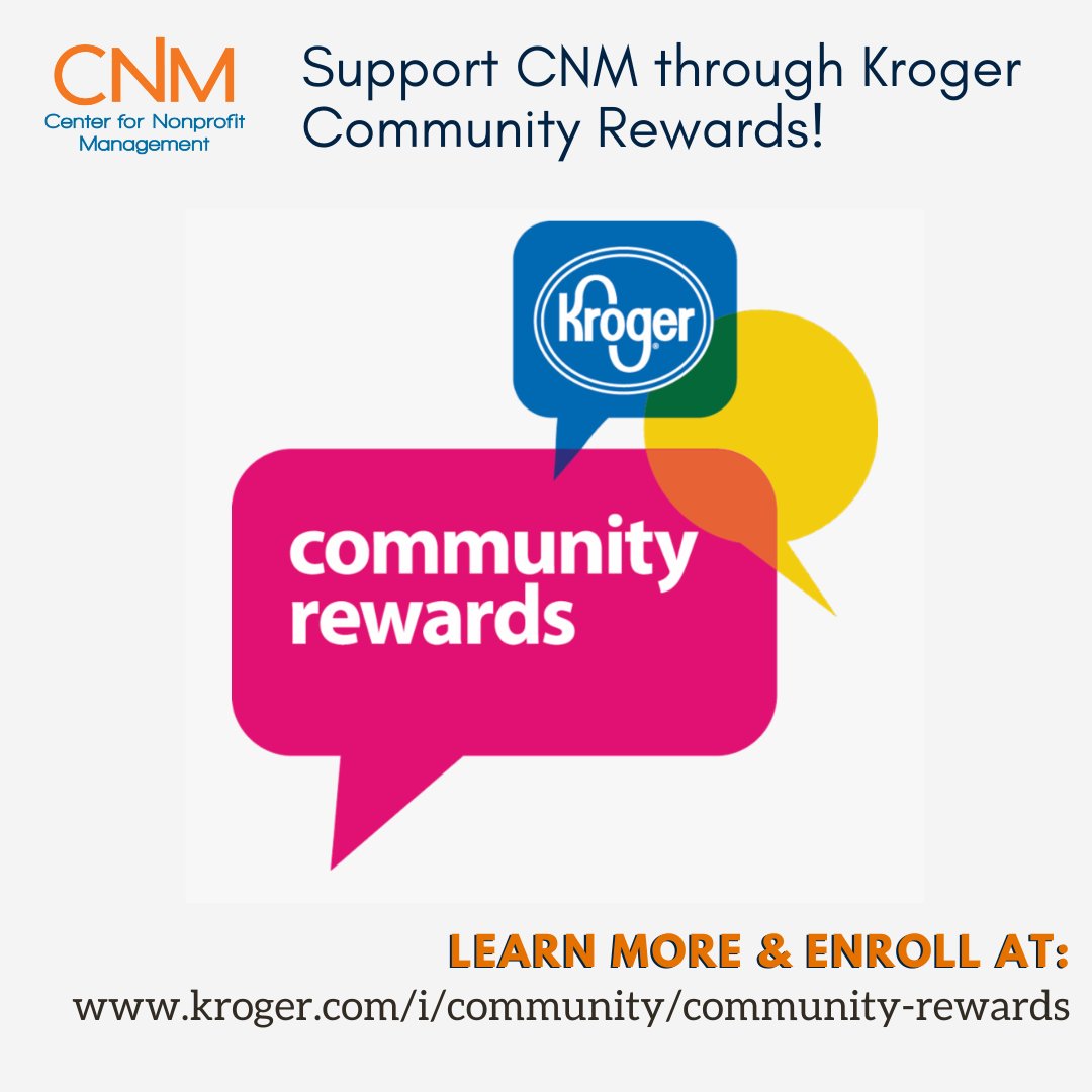 CNM is now <a href="/kroger/">Kroger</a> Community Rewards Program participant! All you need to do is link your Kroger Plus card to their community rewards program, and your purchase is now a #donation! Click here to learn more and enroll today! bit.ly/35ffeZq