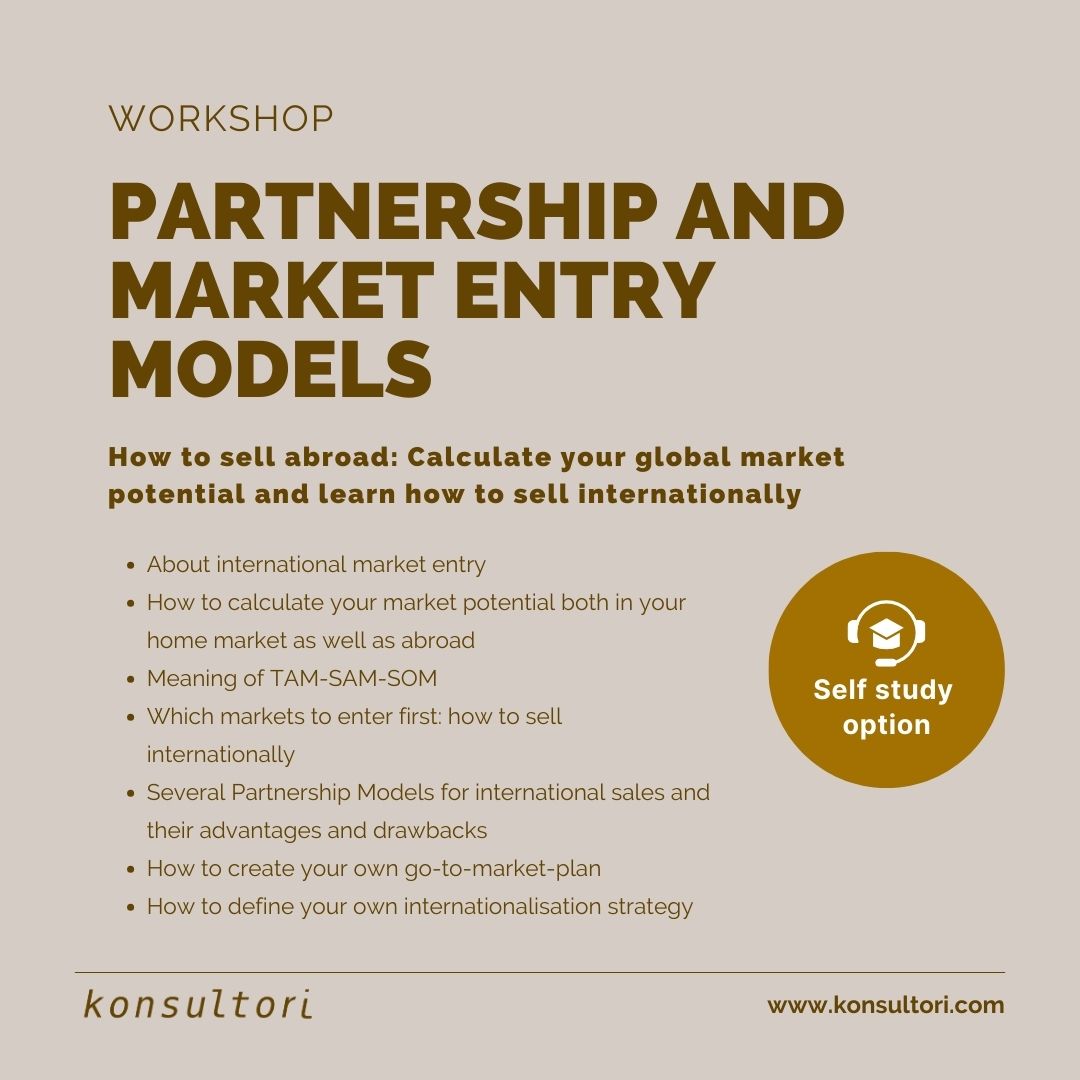 Expansion and business growth cannot be missing from the Konsultori #Workshop portfolio. 

✅ Shape your business model
✅ Revise your strategy
✅ Partnership and market entry models 

Please contact us for more information and booking details. Let's build success together.