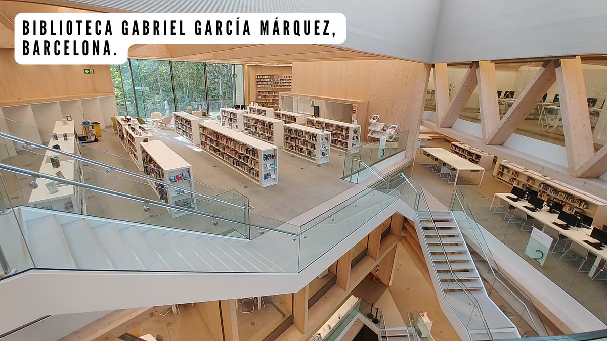 Ayer fue el Día Internacional de las Bibliotecas📚, y hoy os traemos un hilo con las mejores de nuestro territorio:

1️⃣ Biblioteca Gabriel García Márquez.
Inaugurada en 2022 y declarada la mejor biblioteca pública del mundo por la IFLA en 2023, está en el barrio de Sant Martí.