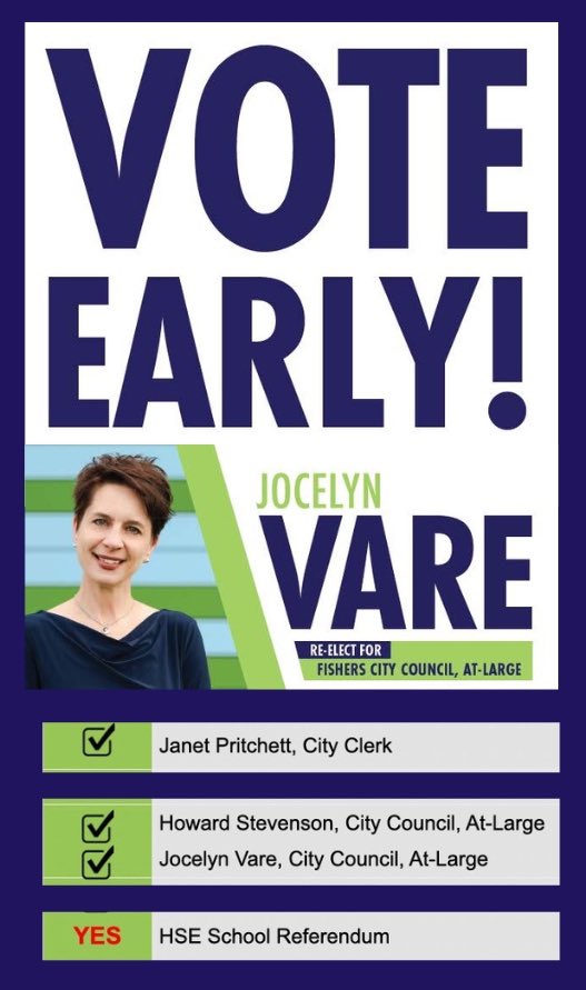 VareForFishers's tweet photo. Early Voting starts in Fishers today! Don’t sit this one out.
The future of Fishers is at stake. #VoteVare https://t.co/inYmzOGgNr