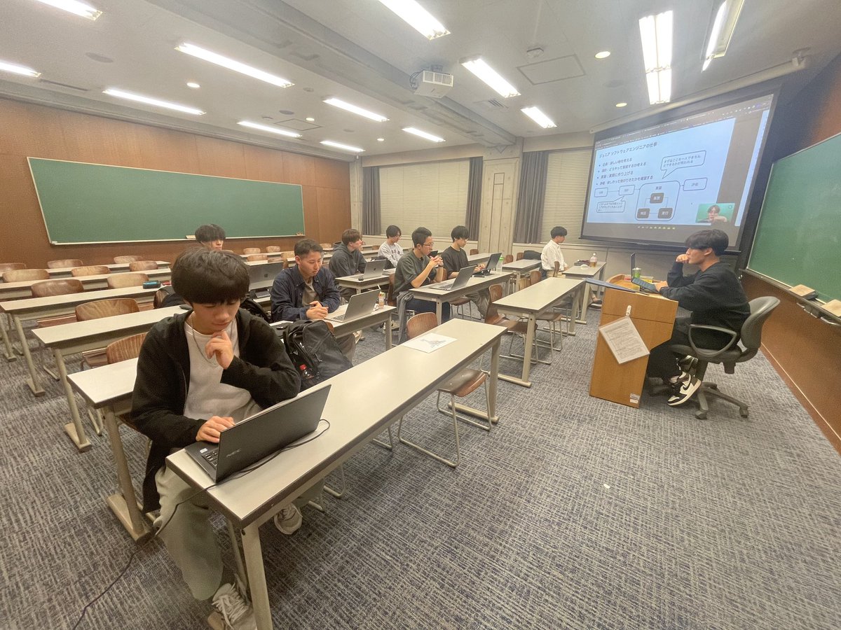 PeachTech_0927's tweet image. 先日の対面活動では、オンラインプログラミング学習サービスを提供する #Progate 様と #PeachTech のコラボ勉強会を実施しました！

12人もの学生が参加した今回の勉強会のテーマは「Git/GitHubチーム開発入門」。
非常に貴重な勉強の機会をありがとうございました！🍑