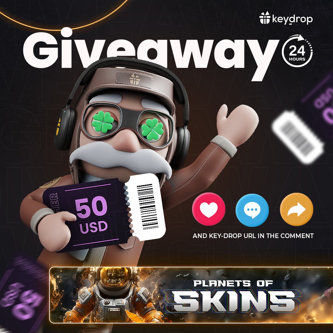 $50 VOUCHER GIVEAWAY🎁

👊 Just leave ❤️ under the post!
🤝 Follow us!
🔁 Retweet!

⏰ Wait 24 hours!

#freeskins #csgoskinsgiveaway #csgoskinsfree #giveaway #airdrop #csgocases #csgocase #csgocommunity #csgoesport #skins #csgoskins #keydrop #keydropcom