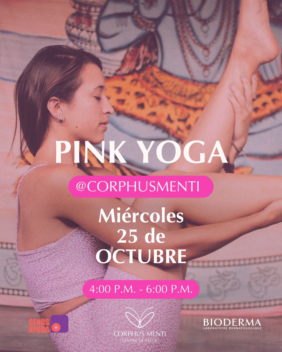 AndreaMatthies's tweet photo. Les traemos una invitación para hoy miércoles 25/10, únanse a nuestro #PinkYoga a beneficio de @SenosAyuda en @corphus_menti desde las 4:00 p.m. Inscríbete por nuestro WhatsApp: https://t.co/duwq6nIuQT https://t.co/4T84G2QKxF