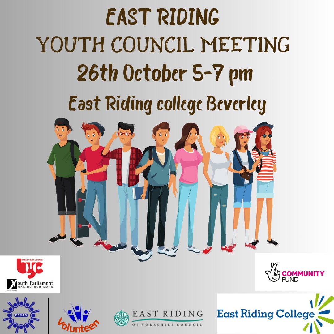 A great opportunity for all young people from the East Riding to be involved in and to have their say #youngpeople #youthvoice #youthcouncil #eastriding