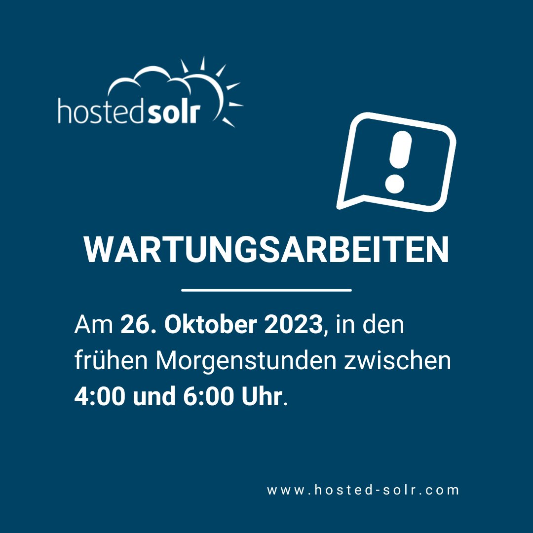 hosted_solr's tweet photo. Aufgrund eines dringenden Updates am Router fsn1-dc4-ex9k2 sind am 26.10.2023 zwischen 4-6 Uhr Wartungsarbeiten auf den Servern https://t.co/dxPKyogdiA, https://t.co/VAvgYtmd0I, https://t.co/vA3TtQILhL geplant.  
Vielen Dank für Ihr Verständnis! https://t.co/1wv6QsAyyt