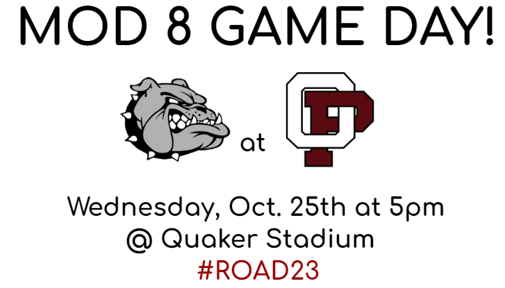 OPQuakersFB's tweet photo. Another MOD double header today as both teams finish up their seasons at home❗️  First up in game #1 is the MOD 8 Quakers hosting Hamburg!  Go Quakers!  #ROAD23 https://t.co/SQEqSAlcNS