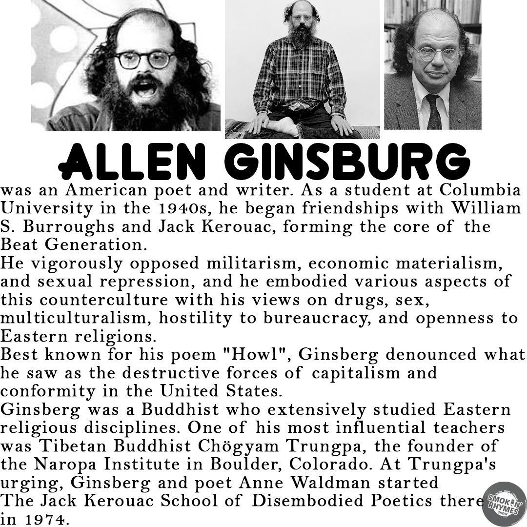Poet Spotlight: Allen Ginsburg
#poetry #poetrycommunity #global #spotify #iheartradio #aimhy #smokinrhymes #smkrhm