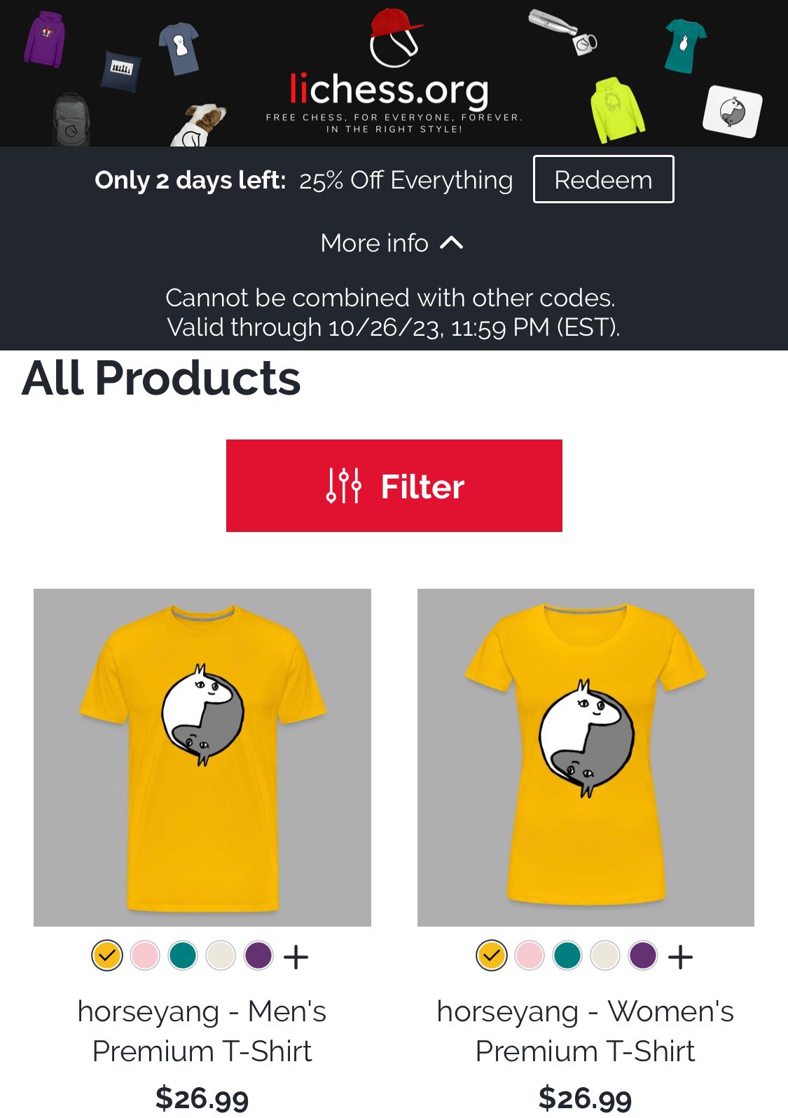 lichess.org on X: Lichess Swag Store is 25% Off everything until