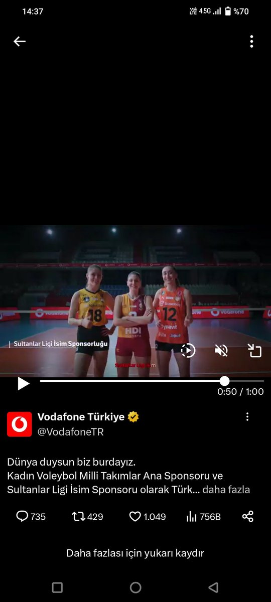 Sultanlar Ligi son şampiyonunu gösterme gereği görmedin heralde <a href="/VodafoneTR/">Vodafone Türkiye</a>