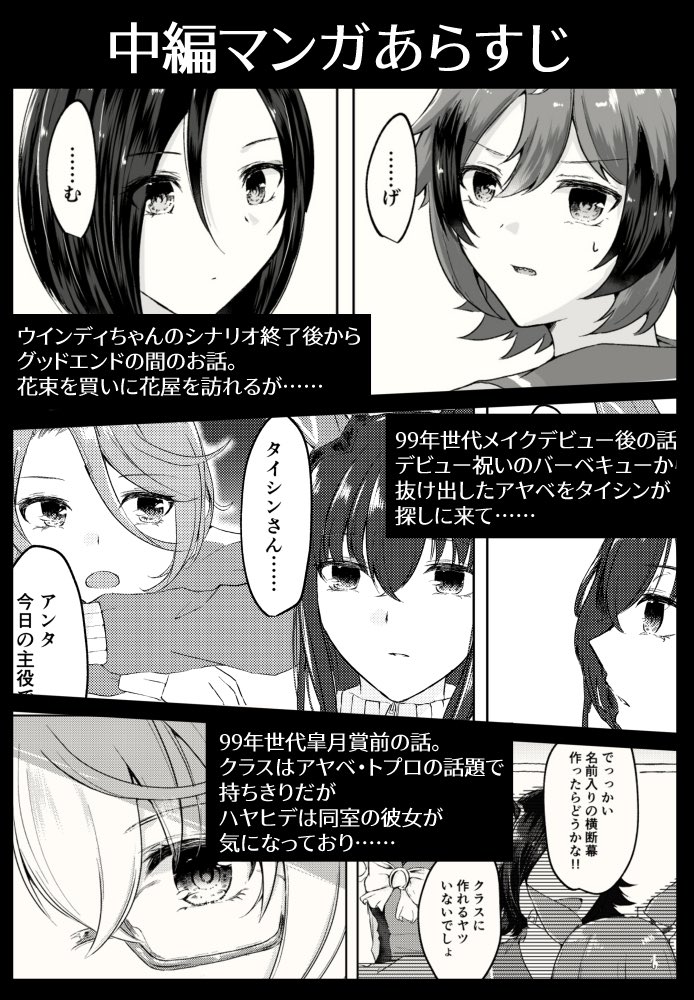 🔳新刊サンプル 2/2
クラスメイト以外のキャラもちょこちょこ出てきます。
中編マンガのあらすじはこんな感じです。

#プリステ32R 