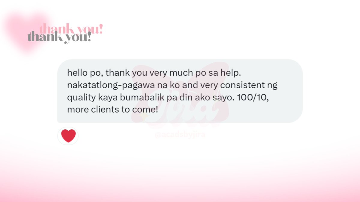 🎀 task: write-ups (reflective essay, reaction paper, analysis) ࿐ྂ

ofc, who is jira anyway if she doesn't write essays? 🤪 i'm so grateful to my clients for allowing me to write for them. it makes me learn more about myself too! ♡  

oh, i see a returning client here!