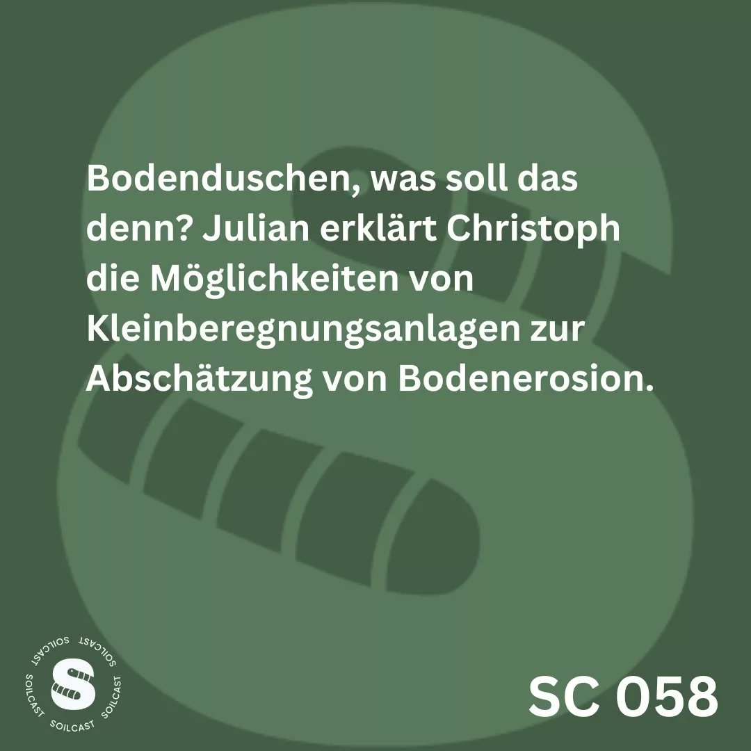 Im aktuellen SoilTalk stellt sich Julian vor und berichtet anschließend von der Verwendung von Kleinberegnungsanlagen in der Erosionsforschung. 

#Bodenerosion #Bodenkunde #Wassererosion