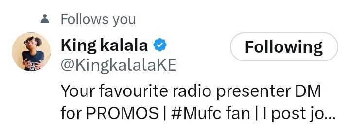 Thanks @KingkalalaKE  for following back 🤝 .