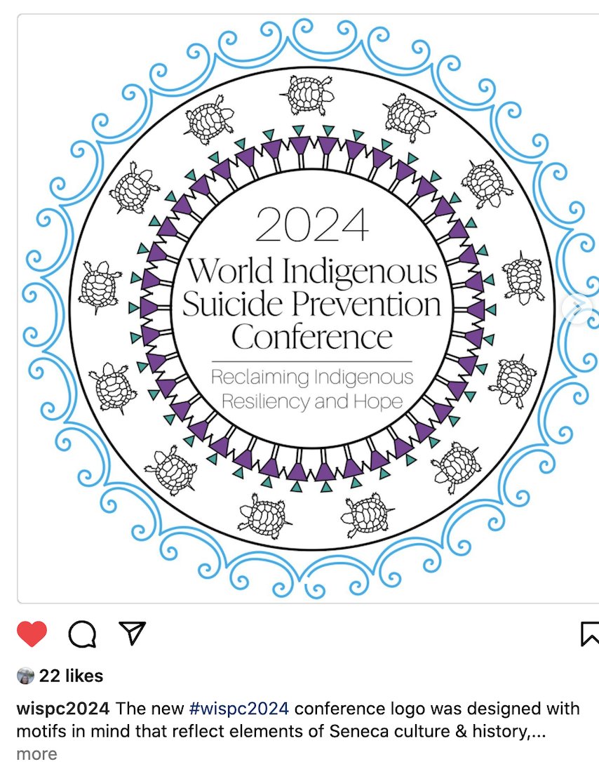 cbpatsisp's tweet image. The new #wispc2024 conference logo was designed with motifs in mind that reflect elements of Seneca culture &amp;amp; history, like the Sky Dome pattern, as well as representation of water and of Treaties past, and turtles, representative of Turtle Island, our home and the home of all…