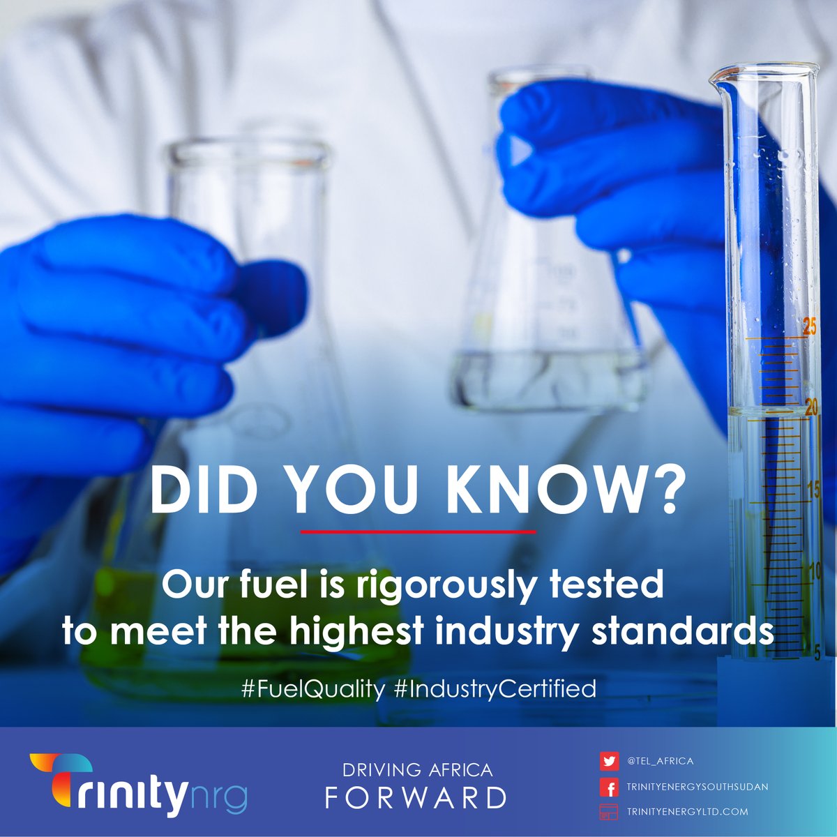 Did you know? Our fuel is rigorously tested to meet the highest industry standards. 🧑‍🔬⛽ #TrinityEnergy #FuelQuality #IndustryCertified