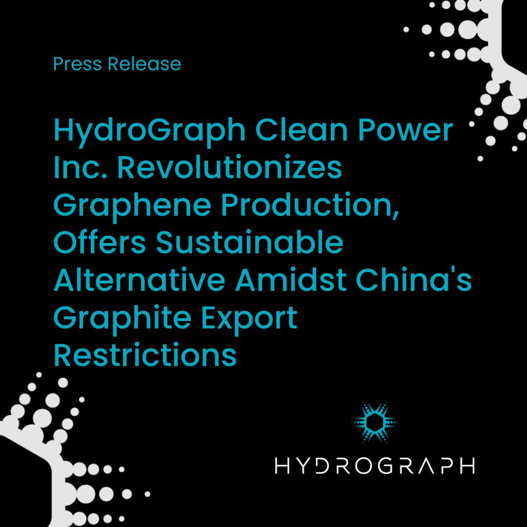 HydroGraphInc's tweet image. Amid #China's graphite export restrictions, #HydroGraph presents a game-changer: producing graphene without #graphite! Ensuring unparalleled purity, consistent quality, and a robust supply chain. The future of #graphene is here, and it's sustainable: bit.ly/3Q8OmSw