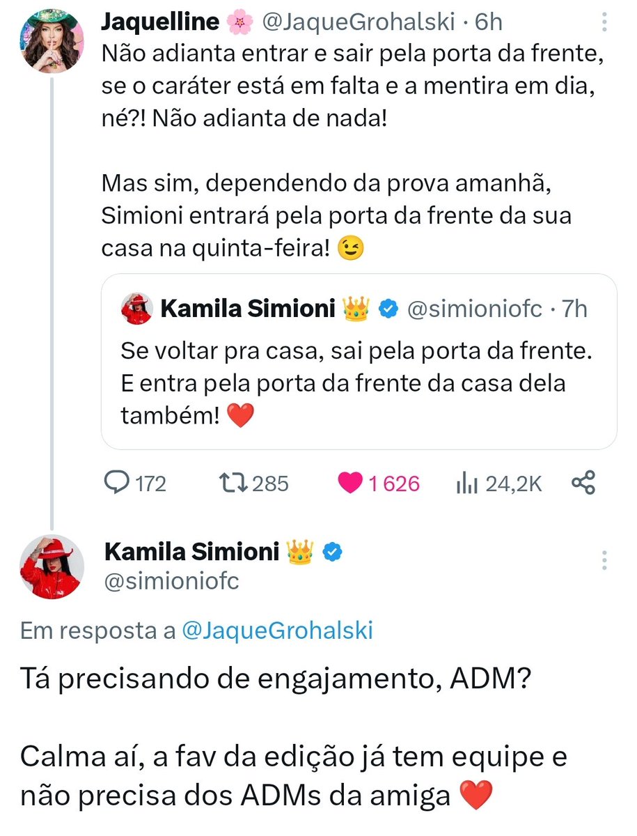 marquesaalbuque's tweet photo. Saiu faísca entre os ADMs da Jaque x Simione. 👀
Vocês estão do lado de quem?
#TeamJaque #TeamSimione #Jaquelline #Simione #RocaAFazenda #EliminacaoAFazenda #AFazenda15 https://t.co/q1FUNl5xKE