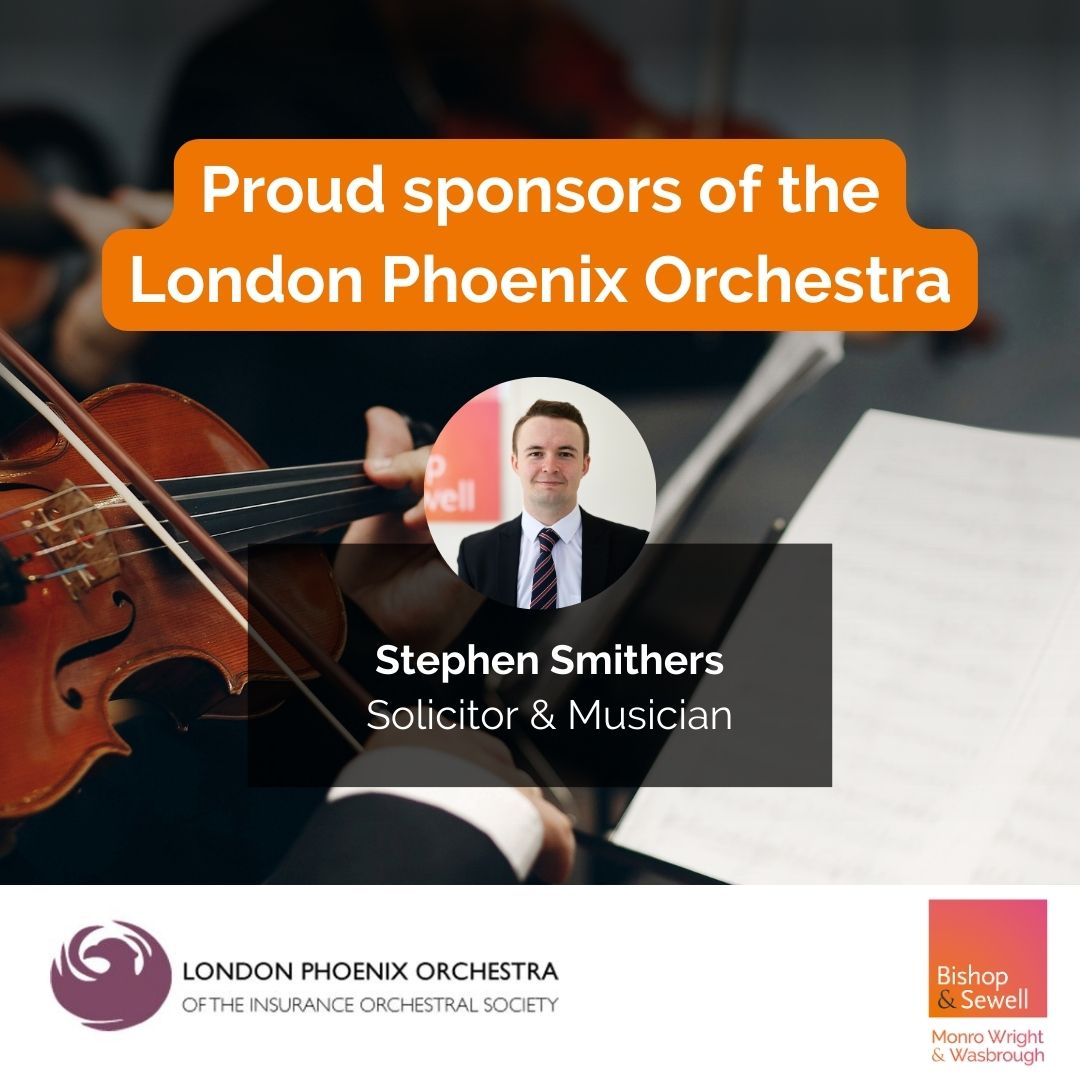 We are delighted to announce that we are sponsoring the @PhoenixOrch for a 2nd year. Stephen Smithers, Solicitor in our Litigation team, is one of the orchestra's talented musicians. The next performance will take place tonight at St John’s, Smith Square. londonphoenixorchestra.org