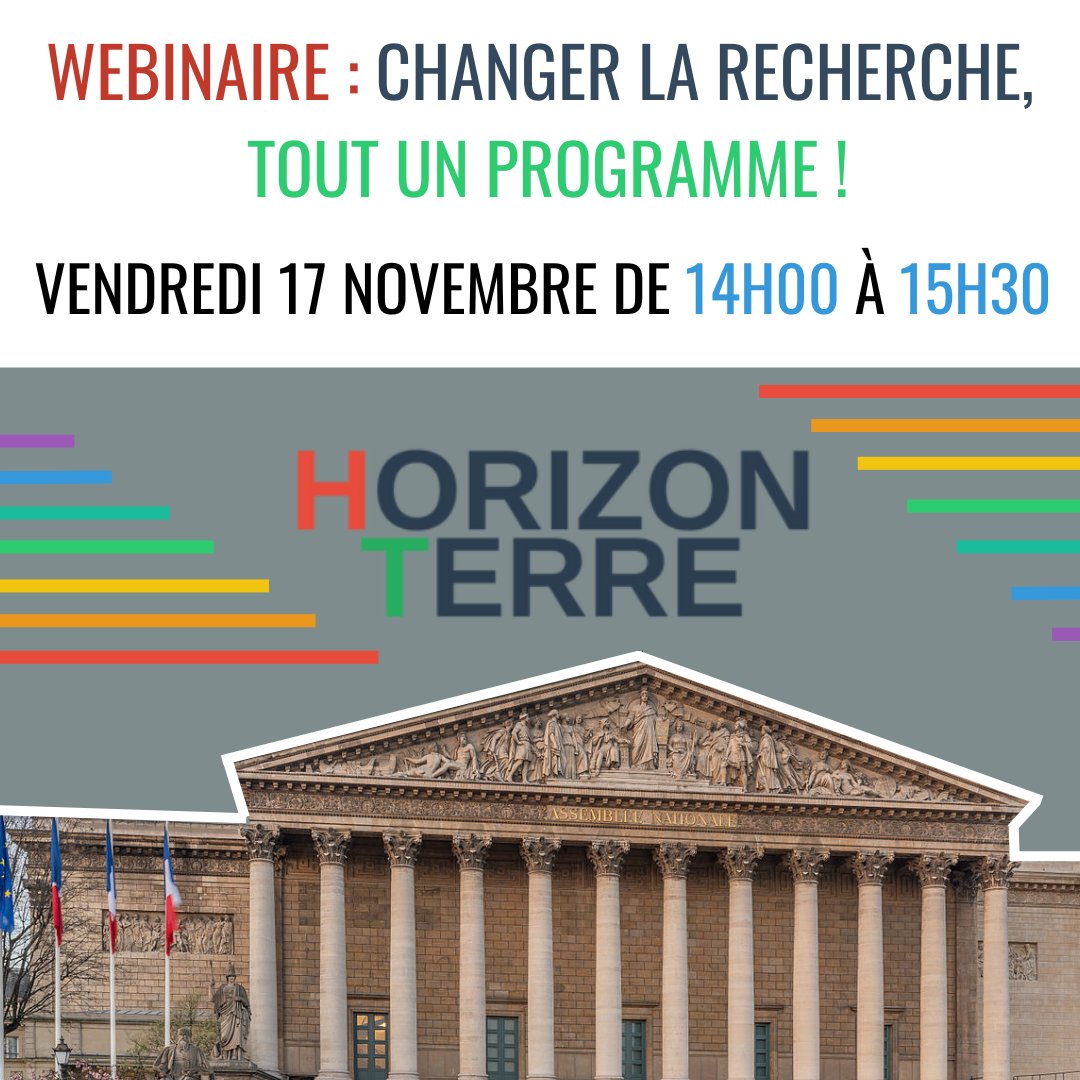 Horizon TERRE (@horizon_terre) on Twitter photo Comment changer la recherche👩🔬 ? en rencontrant son·sa député·e!
<a href="/horizon_terre/">Horizon TERRE</a> organise un nouveau webinaire. Avancement du plaidoyer, retours d’expériences, ateliers pratiques : voici ce qui vous attend !
Pour s’inscrire 👇
helloasso.com/associations/a… Comment changer la recherche👩🔬 ? en rencontrant son·sa député·e!
<a href="/horizon_terre/">Horizon TERRE</a> organise un nouveau webinaire. Avancement du plaidoyer, retours d’expériences, ateliers pratiques : voici ce qui vous attend !
Pour s’inscrire 👇
helloasso.com/associations/a…