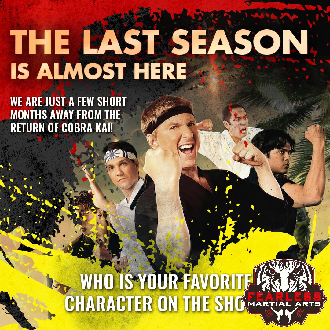 fearlesskarates's tweet photo. 🥋🐍 Cobra Kai Season 6 is around the corner and it's time to amp up the excitement! Who's your top pick among the characters? Johnny, Mr. Miyagi, Miguel, or someone else? Share your fave and what you're most thrilled to see in the upcoming season! Let's talk dojo drama! 🤜💥 ... https://t.co/93E7yUTMT3