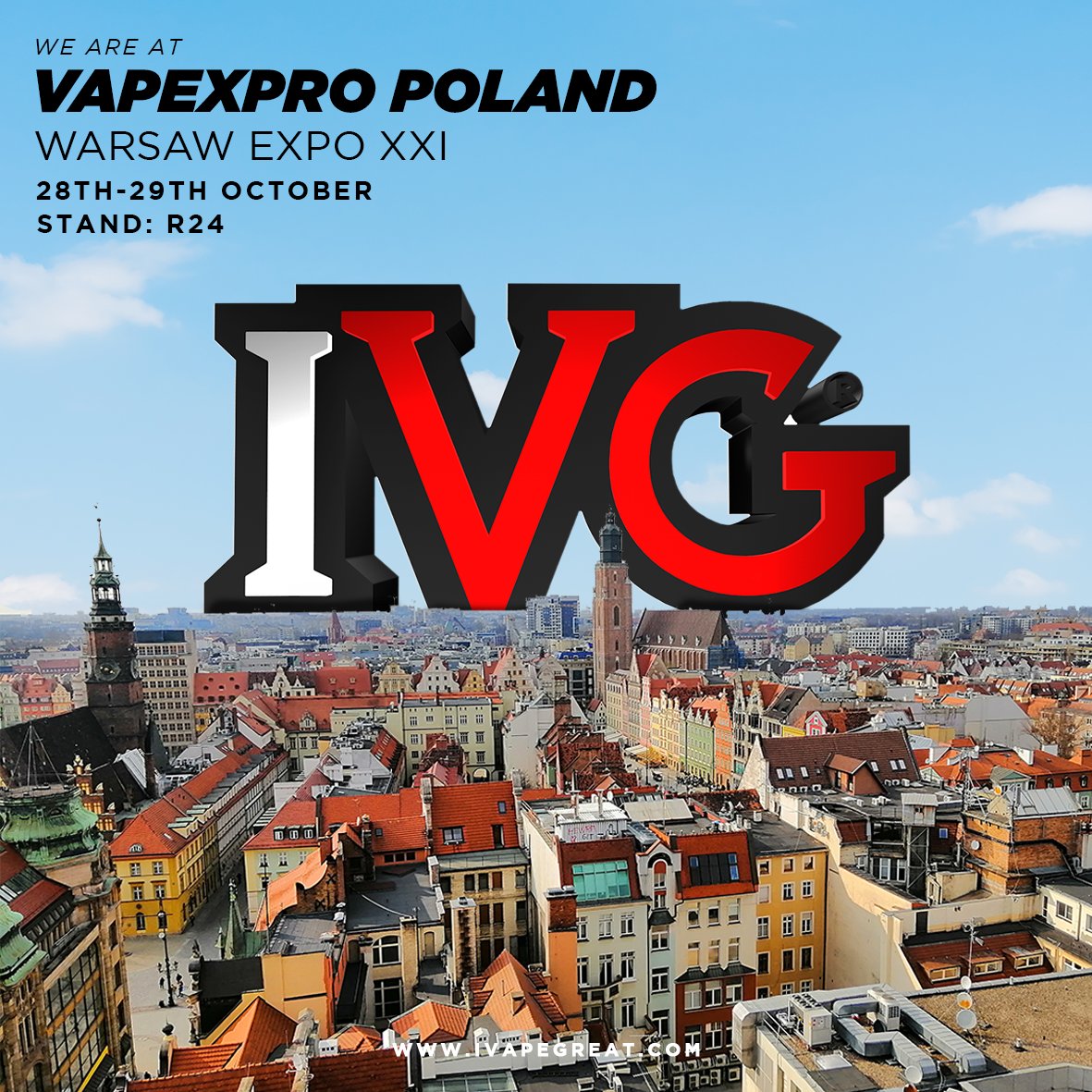 ivgeliquids's tweet photo. Hello Poland 🌍
Please join us at Vapexpro Poland at stand R24 and say hello. See you there 👋
#expo #vapexpro #poland #ivg2400 #vapeshow https://t.co/4I3zuFZTfx