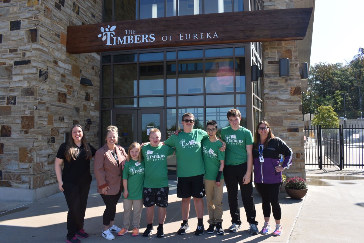 SSDStLCo's tweet photo. As a recreation center, The Timbers views welcoming students as part of their charge to bring the community together. To get a sense of what the recreation center is about, students participate in a weekly exercise class with senior citizens. #NDEAM https://t.co/R4tbWxldKN