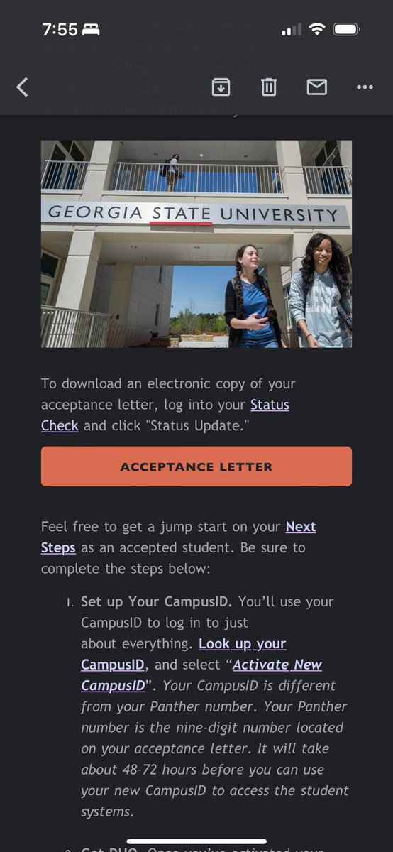 Got accepted #GSU Computer Science major 🙏🏾
