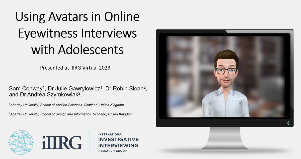 iIIRG Student (@iiirgstudent) on Twitter photo And the #iIIRGVirtual2023 Best Student Presentation Award goes to...
...<a href="/SamConway97/">Sam Conway</a> for his brilliant presentation on the use of avatars in online interviews with adolescents!🏆
Congratulations, Sam, for your excellent work 👏
We hope to see you and hear more at #iIIRG2024🇨🇦 And the #iIIRGVirtual2023 Best Student Presentation Award goes to...
...<a href="/SamConway97/">Sam Conway</a> for his brilliant presentation on the use of avatars in online interviews with adolescents!🏆
Congratulations, Sam, for your excellent work 👏
We hope to see you and hear more at #iIIRG2024🇨🇦