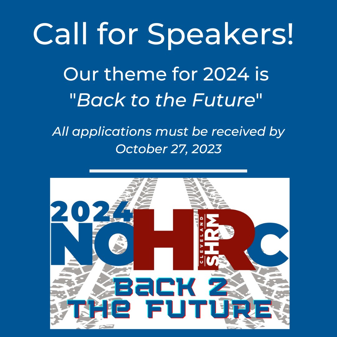 ClevelandSHRM's tweet image. The 58th Annual Northern Ohio HR Conference will take place April 18th and 19th, 2024!

If you are interested in speaking, go to clevelandshrm.com and click on "Programs" and then the "Speaker's Bureau" link at the top of the page by 10/27! 

#NOHRC2024 #Back2theFuture