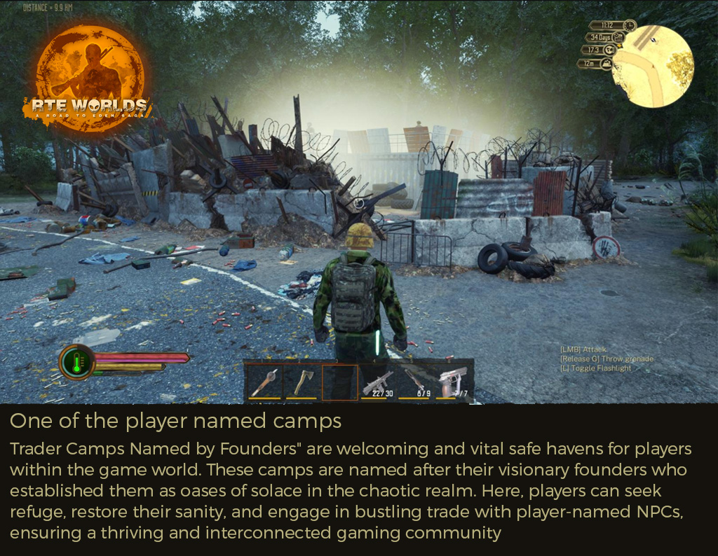 Trader Camps Named by Founders - Meet the founders, restore your sanity, and trade with fellow players' NPCs. A thriving community within our virtual realm
#openworld #multiplayer #building #onlinegaming #gamedev #indiegamedev #indiedev #indiegame #UE5 #rteworlds #roadtoedengame
