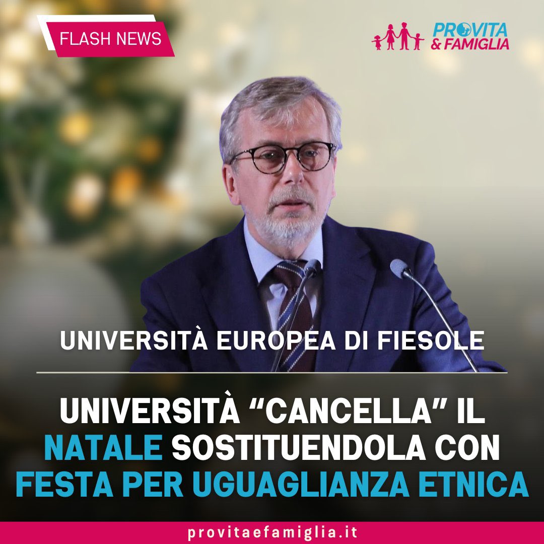 Renaud Dehousse, Presidente dell'Università Europea di Fiesole, vuole cambiare nome al #Natale ed eliminare i riferimenti cristiani per essere maggiormente inclusivi.

L'ultima idea isterica di una certa parte politica e istituzionale, arrivata stamattina su tutte le testate