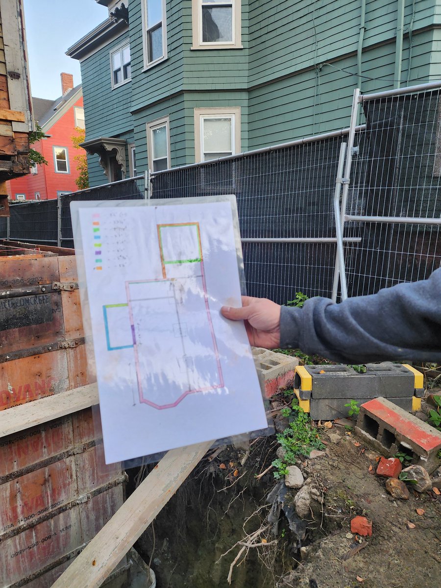 mwmoedinger's tweet photo. This. This is my construction project love language:

A laminated, color coded foundation wall height diagram for the concrete guys, made by the GC ❤️🛠

And bc of this, a complex pour was done in one day, with no mistakes.

When I say hire a pro, this is what I mean. https://t.co/MbMDm9Xpca