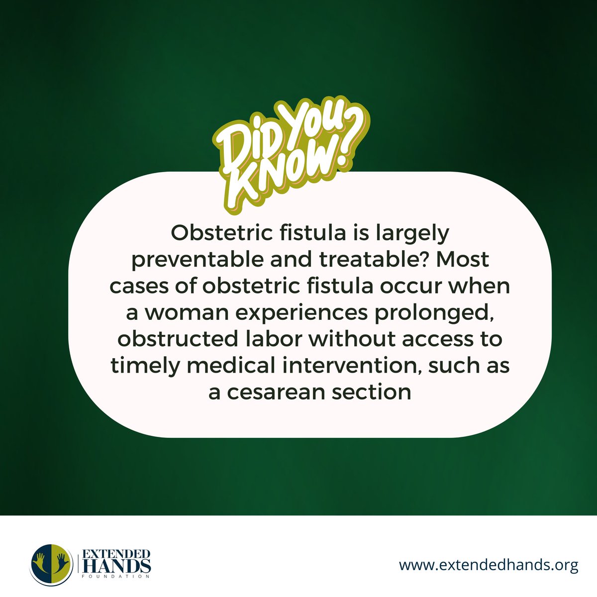 xtendedhandsFDN's tweet photo. "Empower women with the knowledge that obstetric fistula can be prevented and treated. 💪 Let's work together for better maternal healthcare and accessible support for all mothers around the world. 🌍💕 #MaternalHealth #EmpowerWomen #ObstetricFistulaAwareness" https://t.co/zZhMFnSEzN