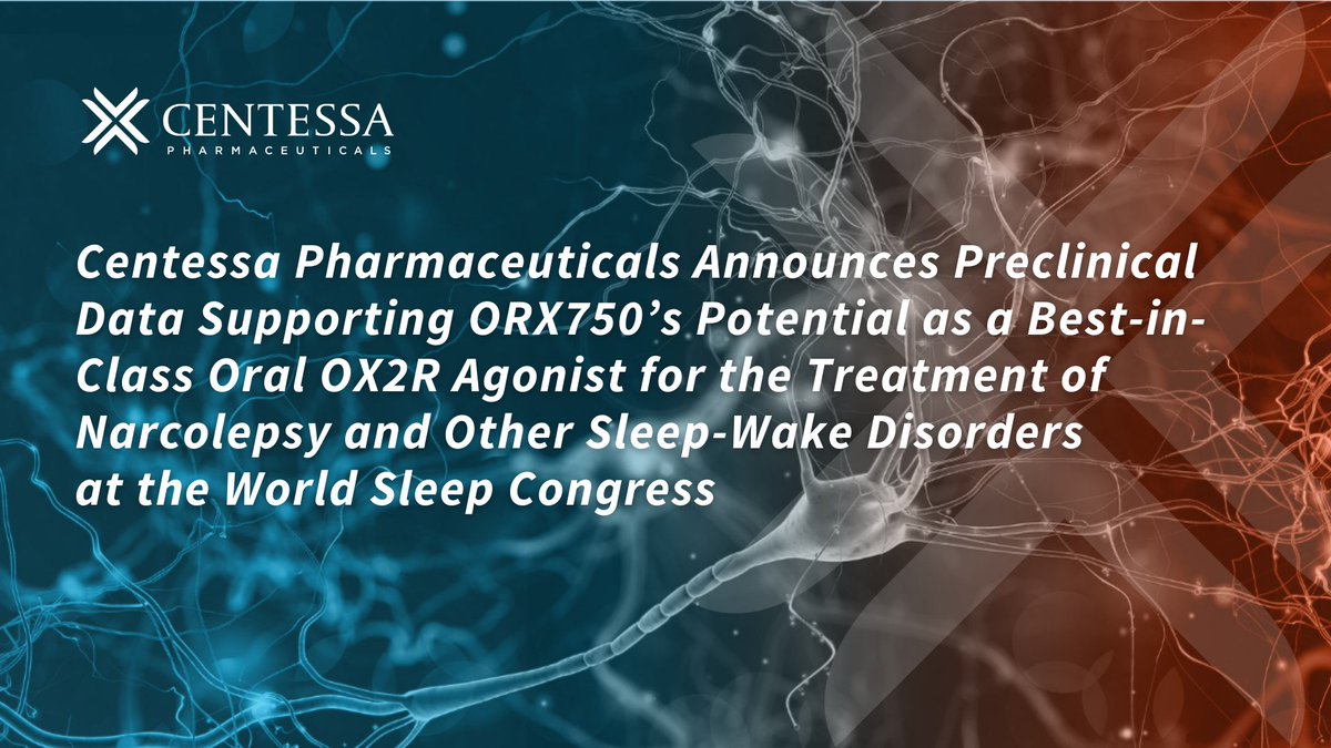 centessa's tweet photo. We are thrilled to share new preclinical data for our first orexin agonist development candidate during an oral presentation at the World Sleep Congress today in Rio de Janeiro, Brazil.

Read the full press release for more details: https://t.co/quCK1IPgW7 https://t.co/7DNmuVXZLD