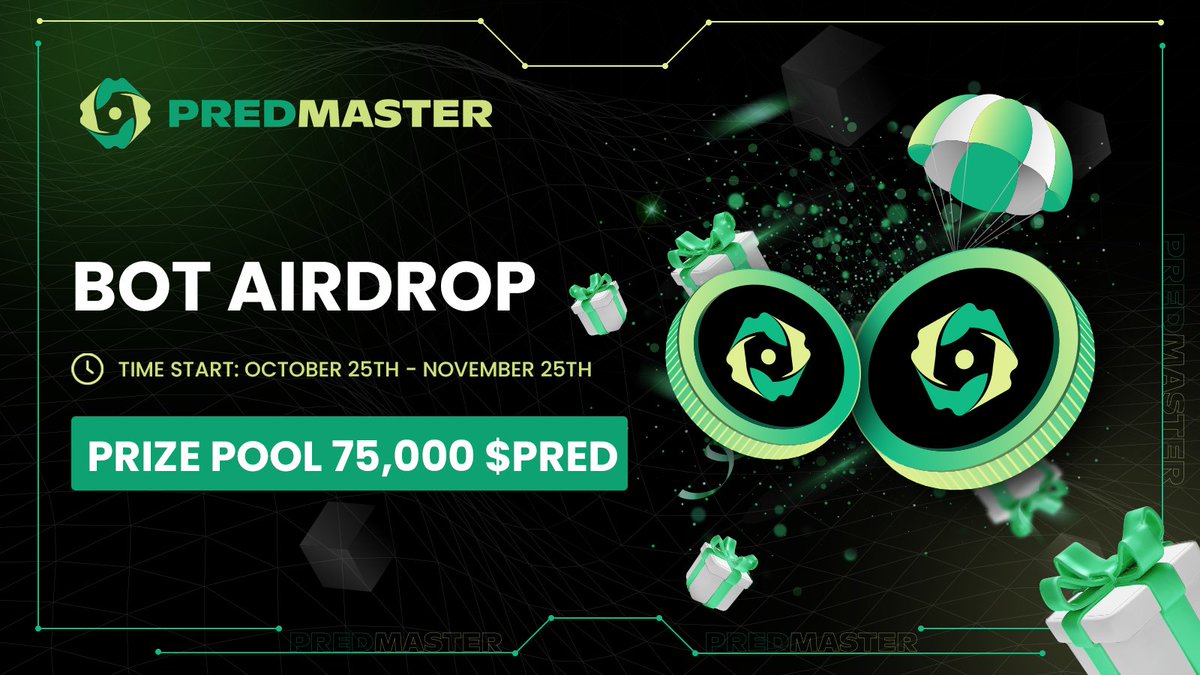 predmaster_ai's tweet photo. 💵Bot & New airdrop is live!

Participate in our #Airdrop and earn 50 PRED (~$35) tokens

Airdrop:
https://t.co/oBJIvcQCBp

Airdrop rewards will be distributed after PRED is listed on the exchange and 1000 lucky random participants (1000 winners in total) will be rewarded. 

#Predmaster #Airdrop #Tournament_to_earn #opBNB #BNBCHAIN
