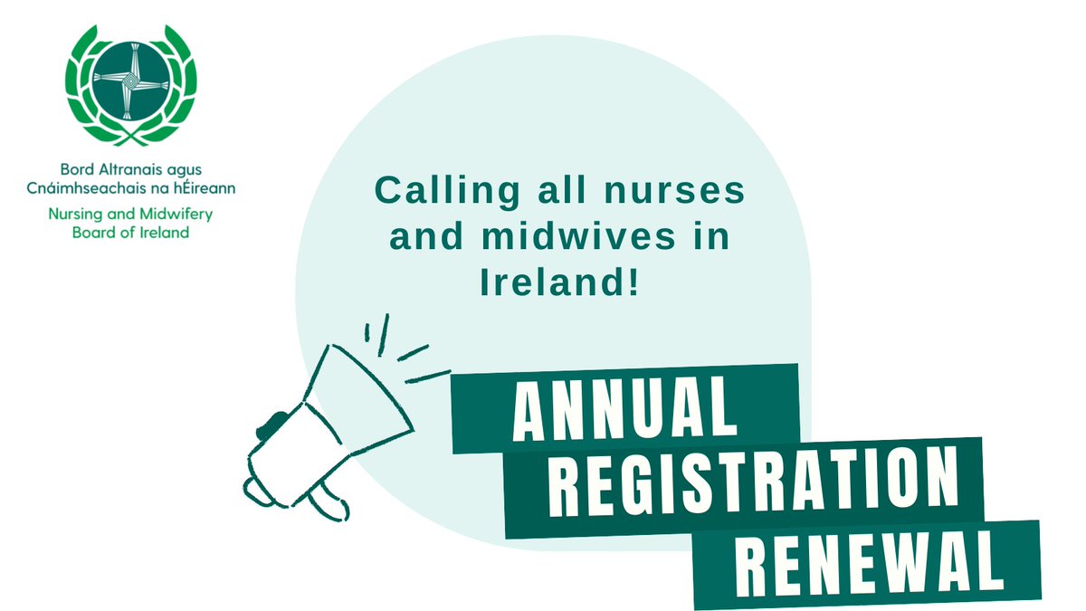 The 2024 annual registration renewal for nurses and midwives is now open. Full details are available on our website: nmbi.ie/Registration/A…