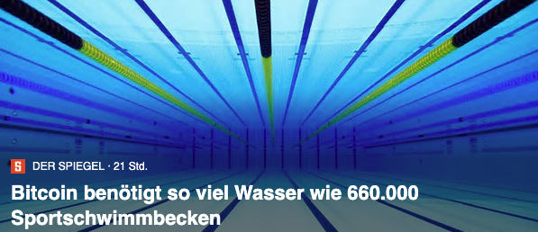 KryptoKingKarl's tweet photo. „Bitcoin benötigt so viel Wasser wie 660.000 Sportschwimmbecken" 

Und @DerSpiegel benötigt so viele Klicks, dass von seriösem Journalismus keine Rede mehr sein kann

#Bitcoin $BTC https://t.co/KjThZt5xzL
